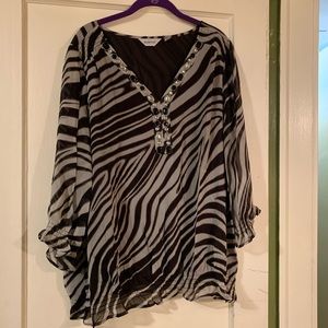 ⬇️$25 Black, White Zebra Print Top